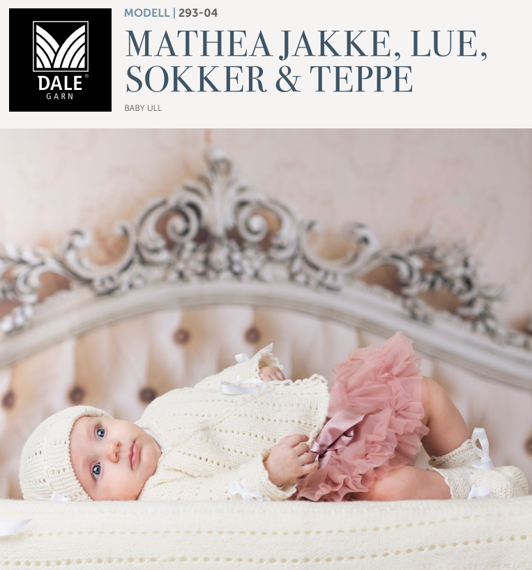 Kari HaugenMathea Jakke, lue, sokker og teppe strikkepakke i Babyull