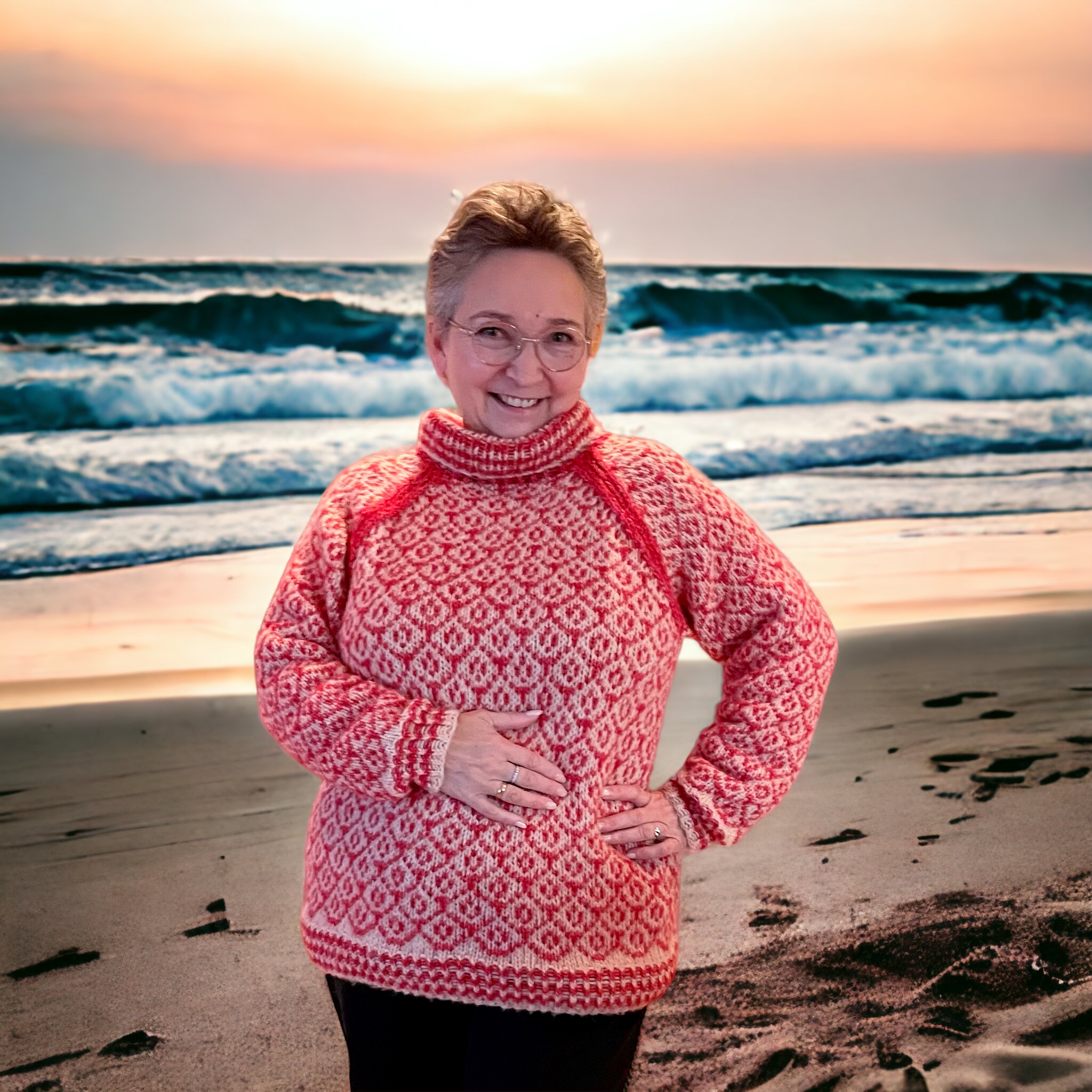 HusgudinnenChunky Ridder i to farger, og Jord Clothing garn